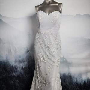 Hayley Paige Occasions Gray Sweetheart Strapless Gown | Women's 10